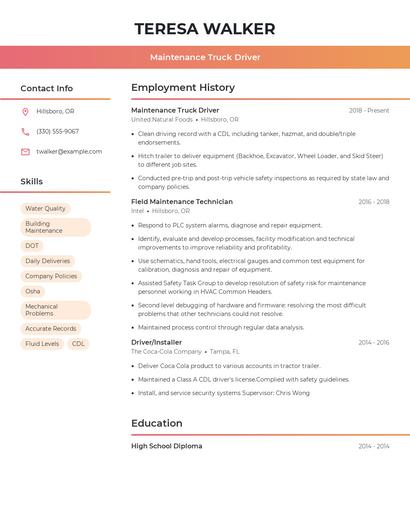 Resume example 3