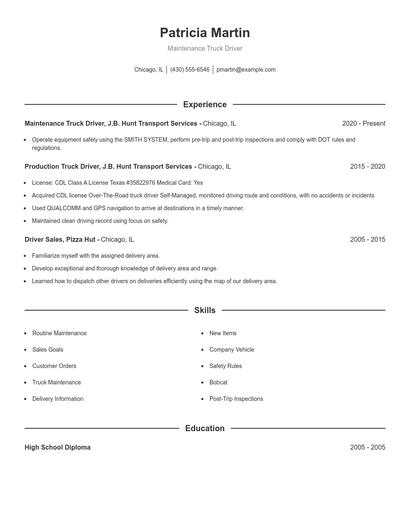 Resume example 1