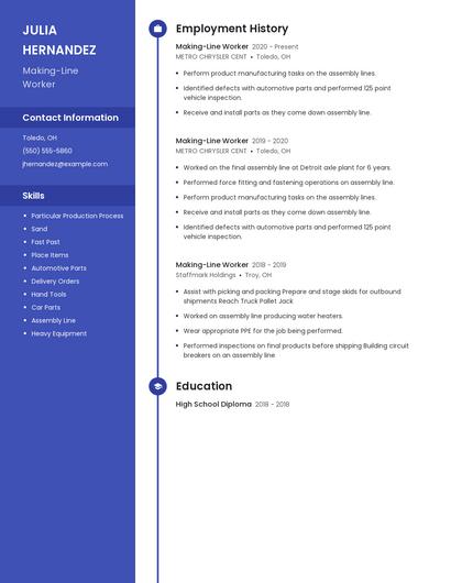 Making-Line Worker Resume