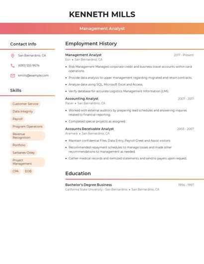 Resume example 3
