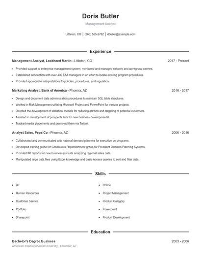Resume example 1