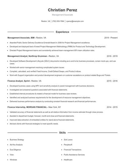 Resume example 1