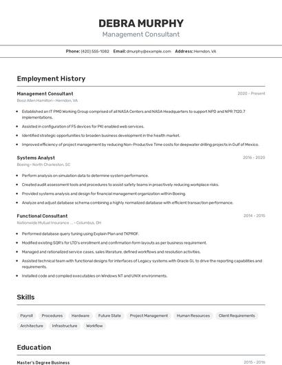 Resume example 2