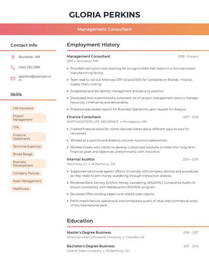Resume example 3