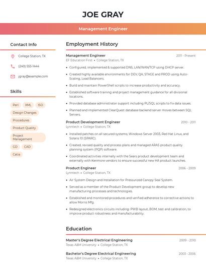 Resume example 3