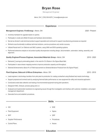 Resume example 1