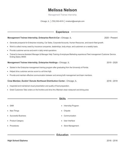 Resume example 1