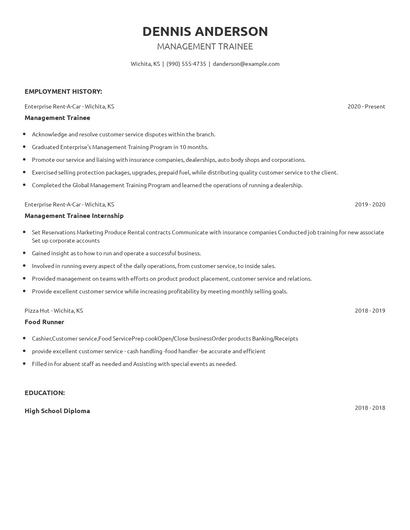 Management Trainee Resume