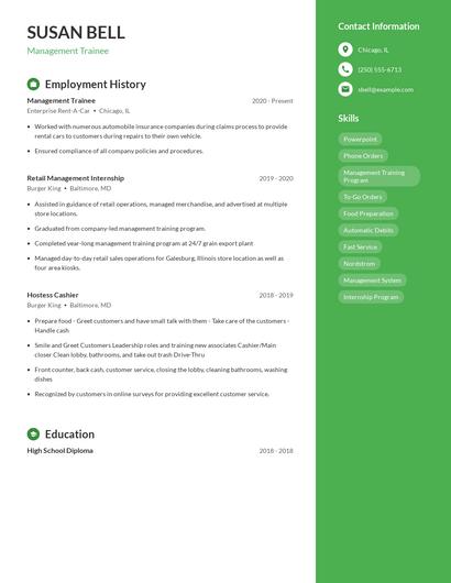 Resume example 5