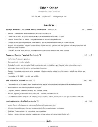 Resume example 1