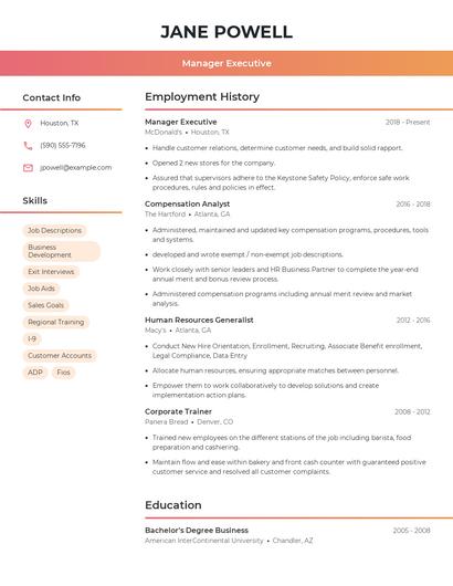 Resume example 3