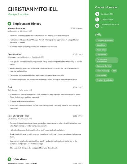Resume example 5