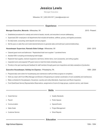 Resume example 1