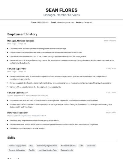 Resume example 2