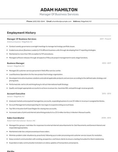 Resume example 2