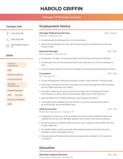 Resume example 3