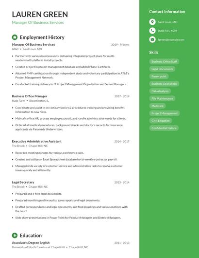 Resume example 5