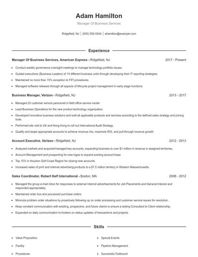 Resume example 1
