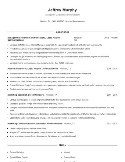 Resume example 1