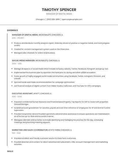 Manager Of Digital Media Resume