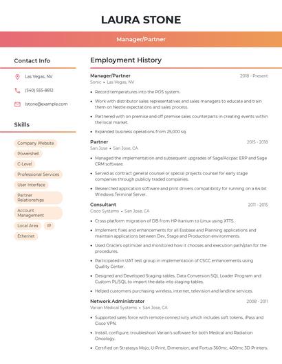 Resume example 3