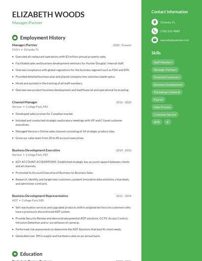 Resume example 4