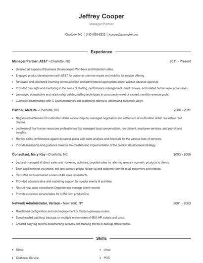 Resume example 1