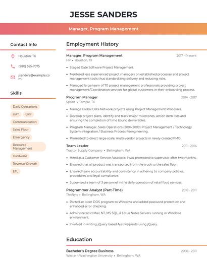 Resume example 3