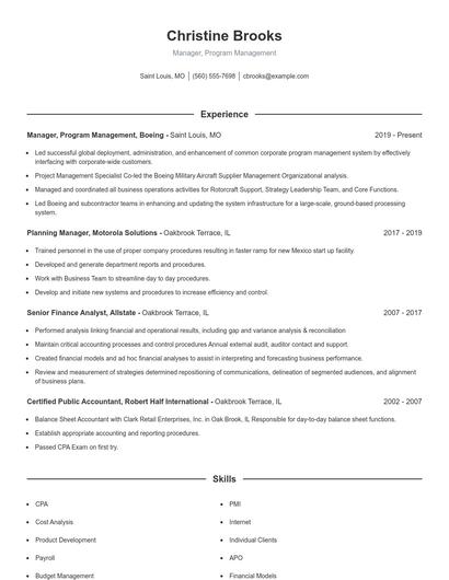 Resume example 1