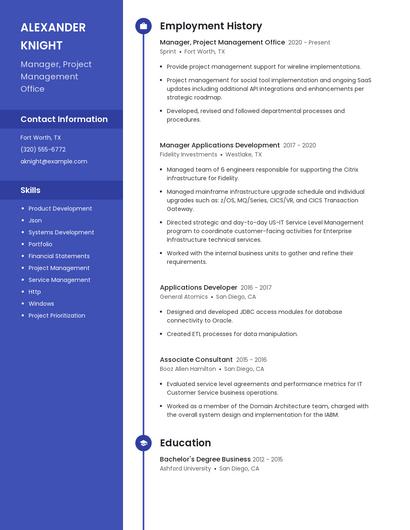 Manager, Project Management Office Resume