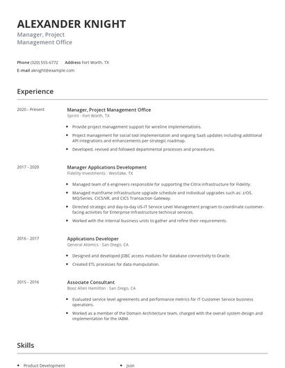 Manager, Project Management Office Resume