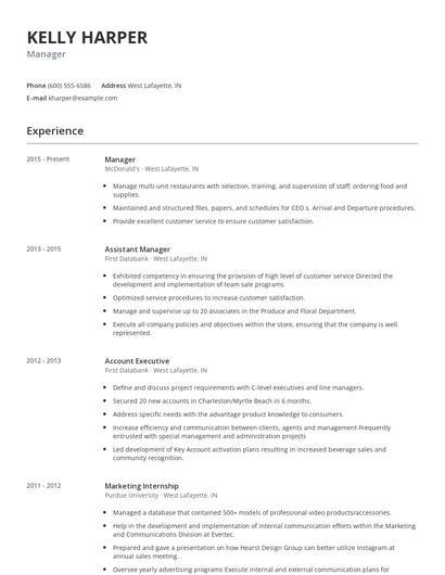 Manager Resume