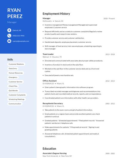 Manager Resume