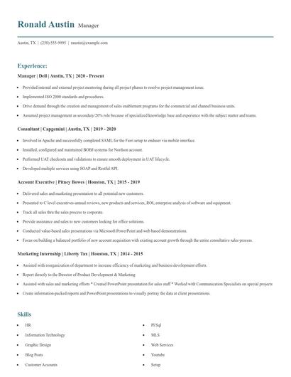 Manager Resume