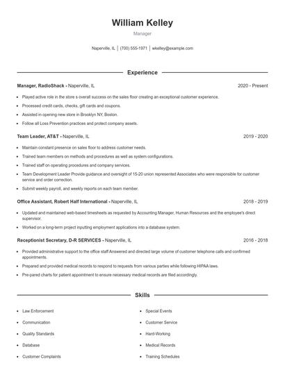 Resume example 1