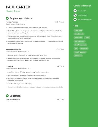Resume example 5