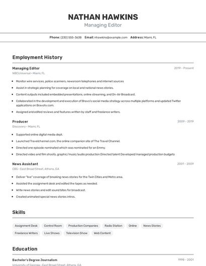 Resume example 2