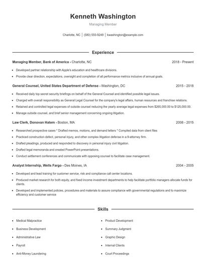 Resume example 1