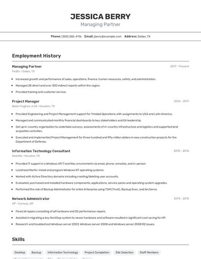 Resume example 2