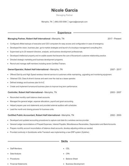 Resume example 1