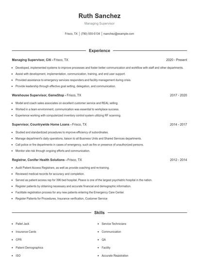 Resume example 1
