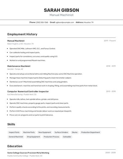 Resume example 2