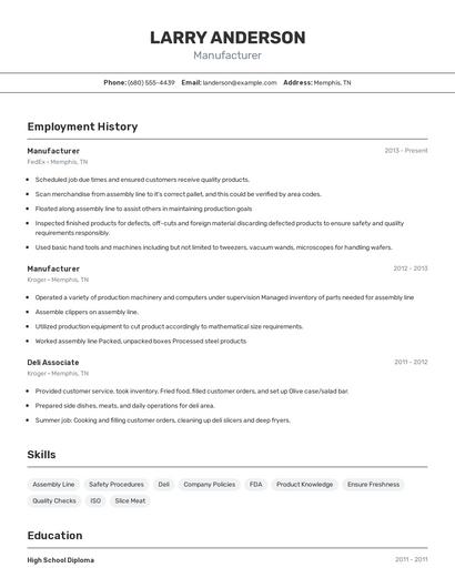 Resume example 2