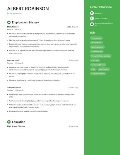 Resume example 5