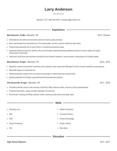 Resume example 1
