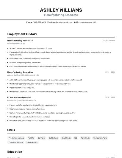 Resume example 2