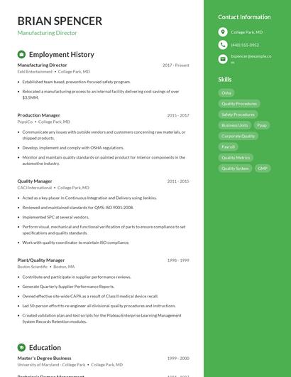Resume example 5