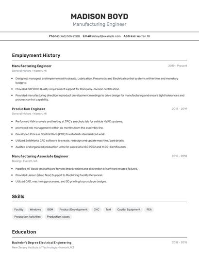 Resume example 2