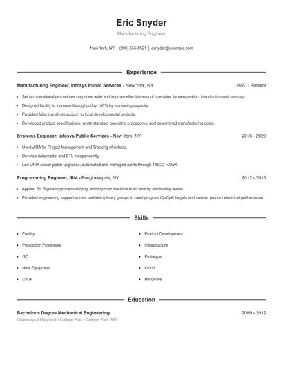 Resume example 1