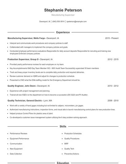 Resume example 1